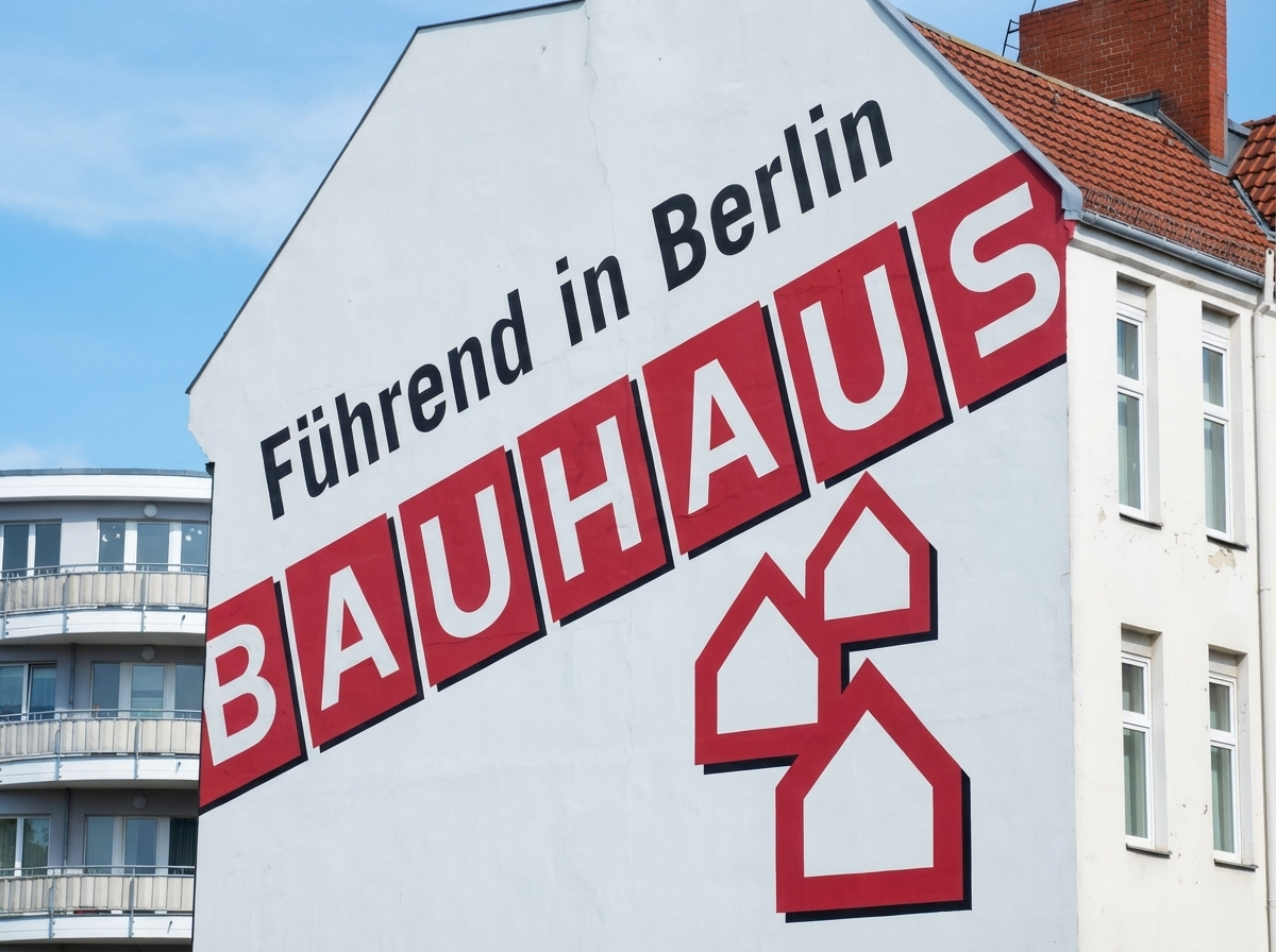 BAUHAUS Giebelwerbung „Führend in Berlin“